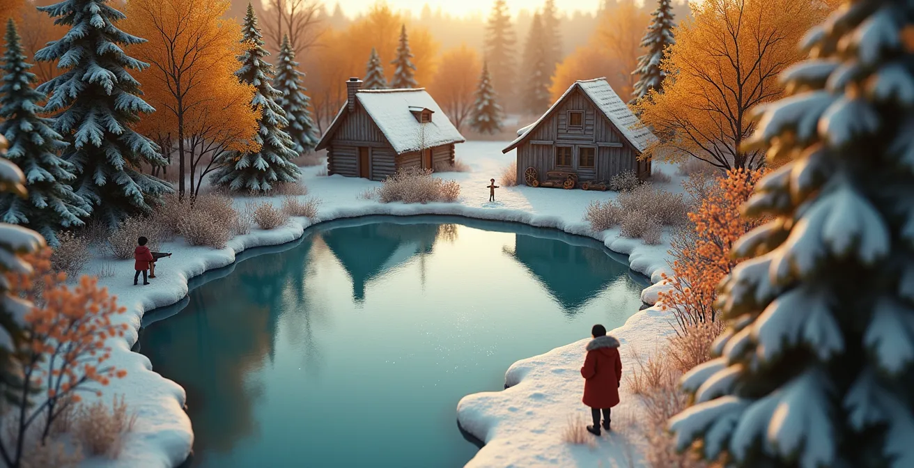 Représentation des cycles saisonniers du patrimoine vivant québécois, de la cabane à sucre aux traditions hivernales